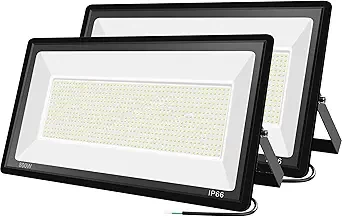 800W LED Flood Light Bulbs 2Pack, 4000 watt Equivalent, Outdoor IP66, 6000K 80000LM Daylight White, Exteriores Security Commercial Lighting for Sports Fields Arena Parking Lots