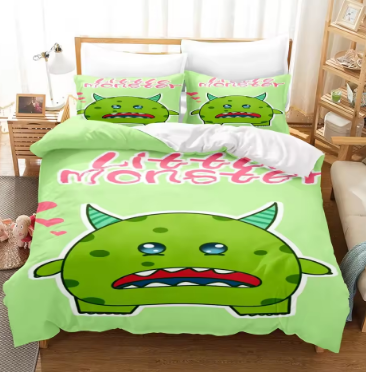 Disney Big Eye Monster Cartoon Home Textiles Polyester 3D Digital Bedding Set Comforter Set Bedding King Size Printed Set